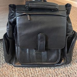 Leather black Backpack